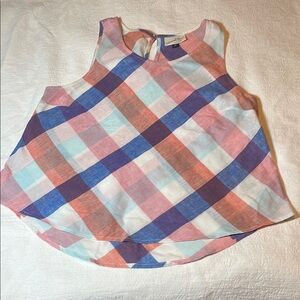 Colorful Plaid Sleeveless Top